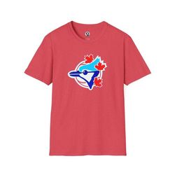 3 maple leaf toronto blue jays - mlb blue jay ontario unisex softstyle t-shirt blue baseball