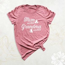 personalized mom grandma shirt, mother's day shirt, grandma est shirt, pregnancy announcement gift, grandma to be shirt,