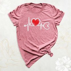 heartbeat nurse shirt, cute nurse shirt, registered nurse shirt, nurse life shirt, stethoscope nurse tee, doctor shirt,