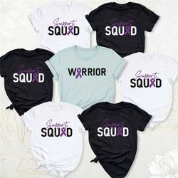 support squad pancreatic cancer shirt, warrior shirt, cancer support tshirt, purple ribbon shirt, cancer awareness shirt