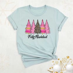 spanish christmas shirt, christmas tree shirt, leopard christmas mexican shirt, ladies christmas shirt, christmas spanis