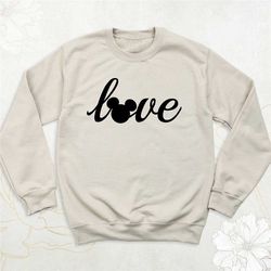disney love sweatshirt, mickey ears sweatshirt, love sweater, disney couple sweatshirt,disney hoodie, disneyworld sweate