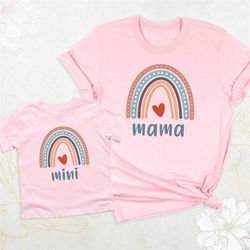 mama mini matching shirts, rainbow mama shirt, rainbow mini shirt, mom and baby outfit, mother's day shirt, mom daughter