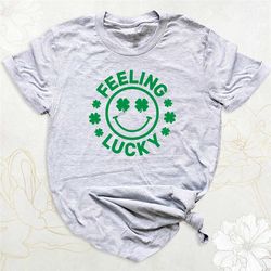 retro feeling lucky shirt, st patrick's day shirt, lucky clover shirt, shamrock shirt, cute st pattys shirt, irish shirt