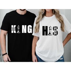 king queen sweatshirt, her king his queen shirt, shirts for couples, valentines day gift, couple matching tees, crewneck