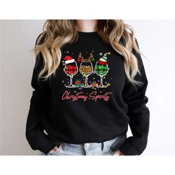 christmas spirits sweatshirt, xmas drink shirt, merry christmas glass sweater, christmas fun tshirt, xmas gift, christm