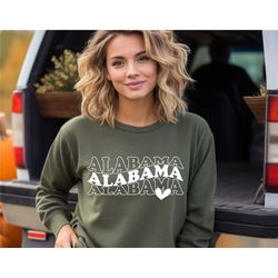 alabama state sweatshirt, cute alabama shirt, alabama state gift, heart alabama state sweater, alabama lover tee, gift f