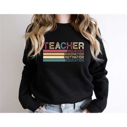 retro teacher life sweatshirt, believer teacher shirts, love teacher sweater, teacher appreciation gift, new teacher gif