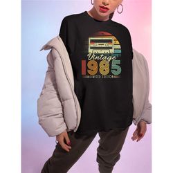37th birthday gift shirt, vintage 1985 retro cassette t-shirt,vintage 1985 birthday,37 birthday shirts,classic 1985 shir