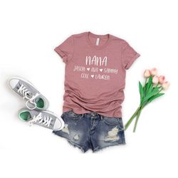 personalized nana shirt with grandkids names , nana shirt , gift for nana , mother's day gift idea , nana t-shirt , chri