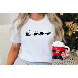 santa's dinosaur sleigh ride t-shirt, christmas dinosaurs shirt, dinosaur sleigh shirt, cute dinosaur shirt, merry chris