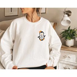pocket penguin sweatshirt, penguin lover hoodie, minimalist penguin lover, just a girl who loves penguin, animal lover,