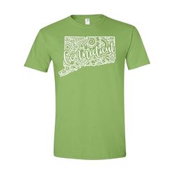 connecticut shirt, connecticut tshirt, connecticut state shirt, connecticut state map shirt, connecticut mandala, connec