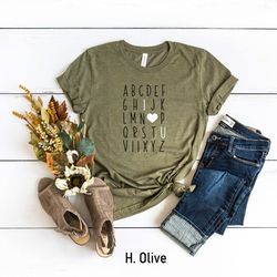 teacher valentine shirt, i love u shirt, love shirt, i love you shirt, alphabet i love you shirt, valentines day shirt