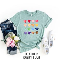 watercolor heart shirt, heart graphic t-shirt, watercolor shirt, valentine's day tee, valentine's day tee, cute heart, t