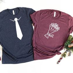 bride and groom shirts, wedding shirt, bachelor party groom , bachelor party bride, groom suit tie, bride flower shirt,