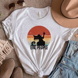 ew people, cat lady shirt, sarcasm shirt, antisocial shirt, workout t-shirt, awkward shirt, introvert tee, black mad cat