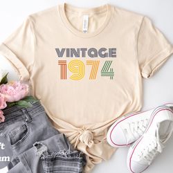birth year shirt, 50th birthday shirt, 50th birthday gift, birthday gift shirt, 50th vintage t shirt, retro birthday shi