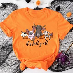 it's fall y'all sweatshirt, fall barn animals sweater, retro fall animals shirt, tis the season tee, autumn crewneck