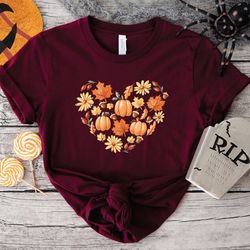 fall doodles heart shirt, fall shirt, pumpkin shirt, retro comfort colors fall shirt, hello pumpkin shirt