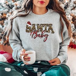 santa baby shirt, santa baby leopard shirt, santa's favorite shirt, santa leopard shirt, santa baby, christmas shirt