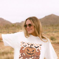 funny halloween shirt, pumpkin spooky season graphic tee, funny gym t-shirt, comfort colors, bodybuilder, workout