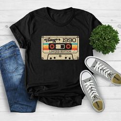 vintage 1990 shirt, 33rd birthday gift for women,1990 retro shirt, 33rd birthday woman