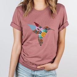 hummingbird shirt, watercolour birds t-shirt, nature tee, watercolor hummingbird, bird shirt, hummingbird lover