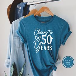 cheers to 50 years t-shirt, 50th birthday shirt, 50th birthday gift ideas, 50th birthday gift tee