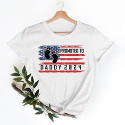 promoted to daddy shirt, american dad tee, baby daddy shirt, promoted shirt, to be daddy tee, father's day shirt