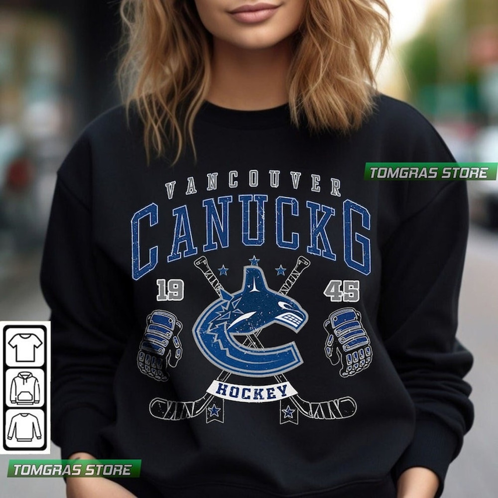 Vancouver Canucks Sweatshirt, Vintage Vancouver Canucks Shirt, Hockey Sweatshirt, 2022-23 NHL, Hockey Fan Gift, Vancouver Canucks Shirt.jpg