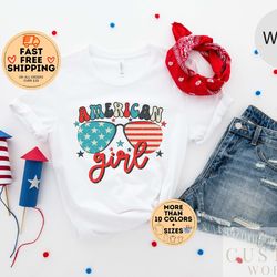 american girl shirt,  fourth of july shirt, party in usa shirt, patriotic tshirt, 4th of july shirt, vintage 4th of july