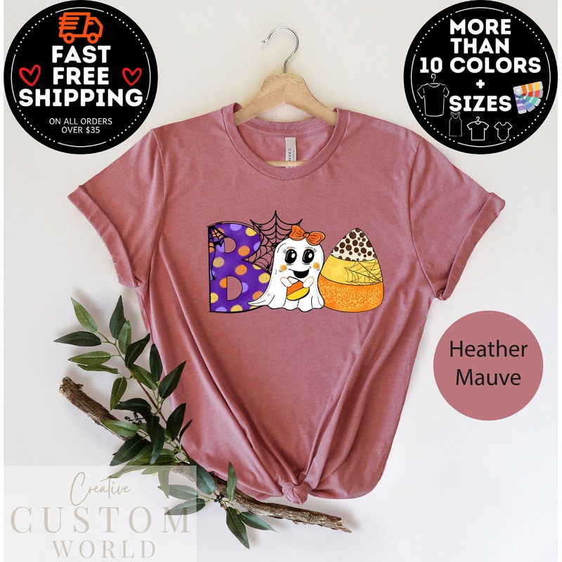 Boo Shirt, Cute Ghost Shirt, Funny Halloween Shirt, Funny Ghost shirt, Halloween Tshirts, Gift For halloween, Halloween shirt for kids.jpg