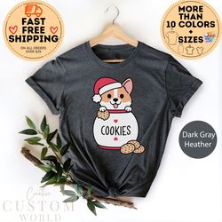 christmas corgi shirt, christmas cookie tshirt, corgi mom shirt, dog lover gift, christmas tshirt, winter holiday shirts