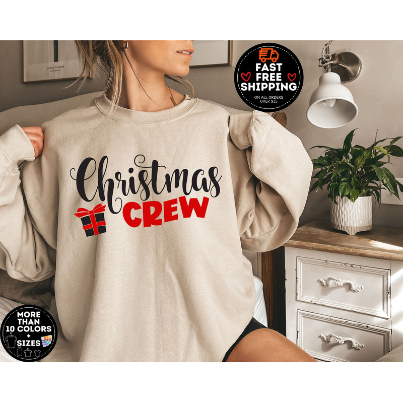 Christmas Crew Sweatshirt, Matching Family Christmas Crew Sweater, Christmas Teacher Hoodie, Xmas family pajamas, Matching Christmas Shirts.jpg