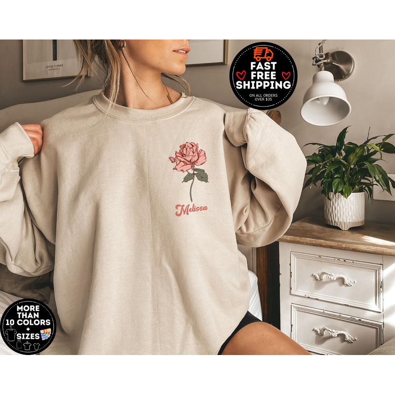 Custom Birth Month Flower Sweatshirt, Cottagecore Sweatshirt, Personalized Flower Sweatshirt, Mothers day sweater, Plant Mom Hoodie, Bday.jpg
