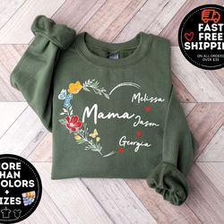custom grandma sweatshirt, personalized grandma shirt for mothers day, mama shirt, mimi sweatshirt abuela, grandma tees,