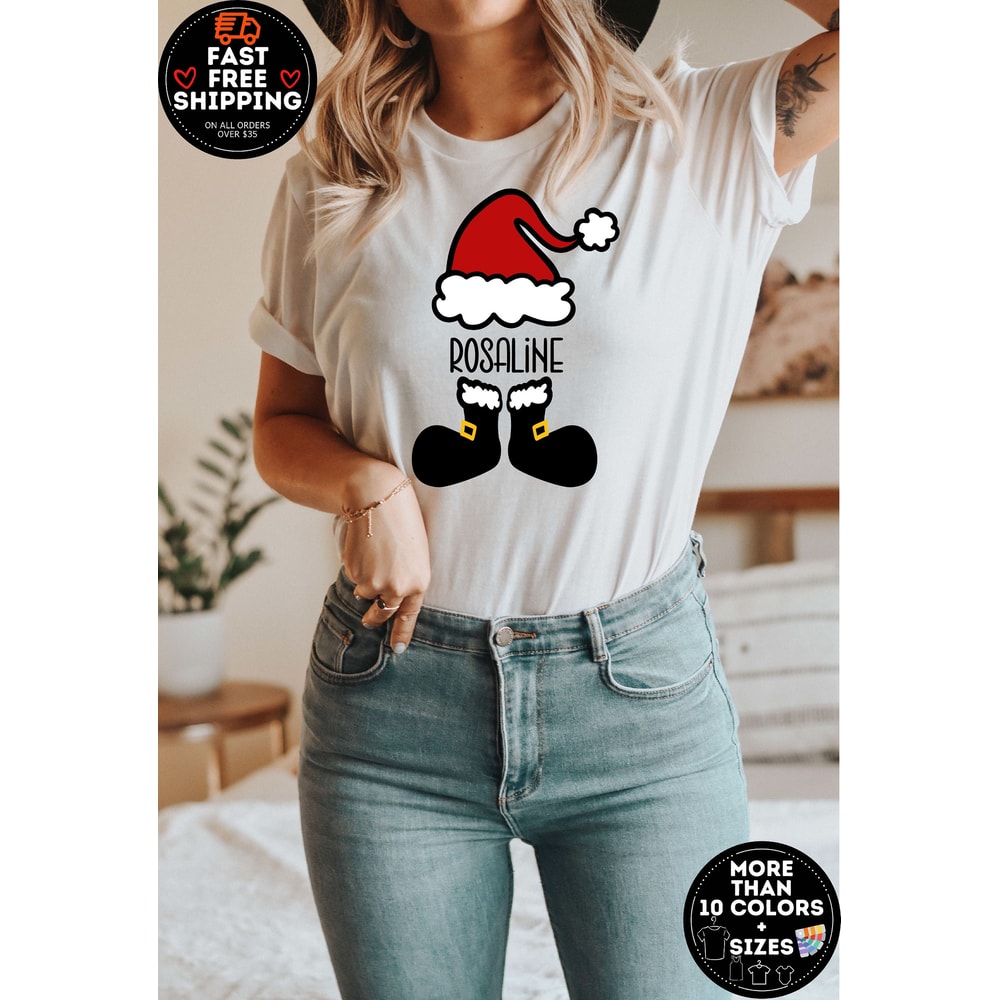 Custom Name Christmas Shirt, Personalized Christmas tshirt, Santa Shirt, Custom Family Shirts, Personalized Christmas Gift, Holiday Xmas tee.jpg