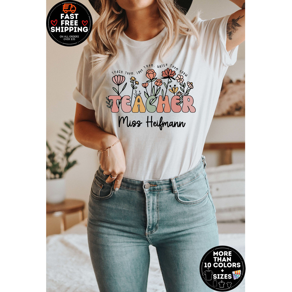 Customized Name teacher Shirt, Personalized Teacher Shirt, Custom Teacher Shirt, Pre K Teacher, Kindergarten Teacher, First GradeTeacher Tee.jpg