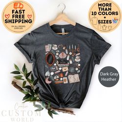 halloween doodles shirts, witchy clothing, gothic shirt, halloween vintage spooky, vintage halloween shirt, spooky tshir
