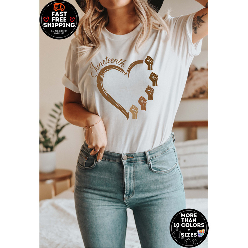 Juneteenth Shirt, Juneteenth TShirt, Black Independence Day, Black Lives Matter, Black History Tee, Different Races Skin, June 19 1865.jpg