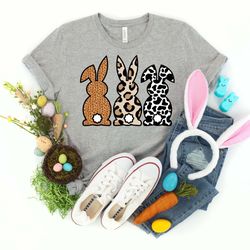 leopard bunny shirt, kids easter shirt, woman easter shirt, easter day shirt, easter toddler boy shirt, funny easter gi
