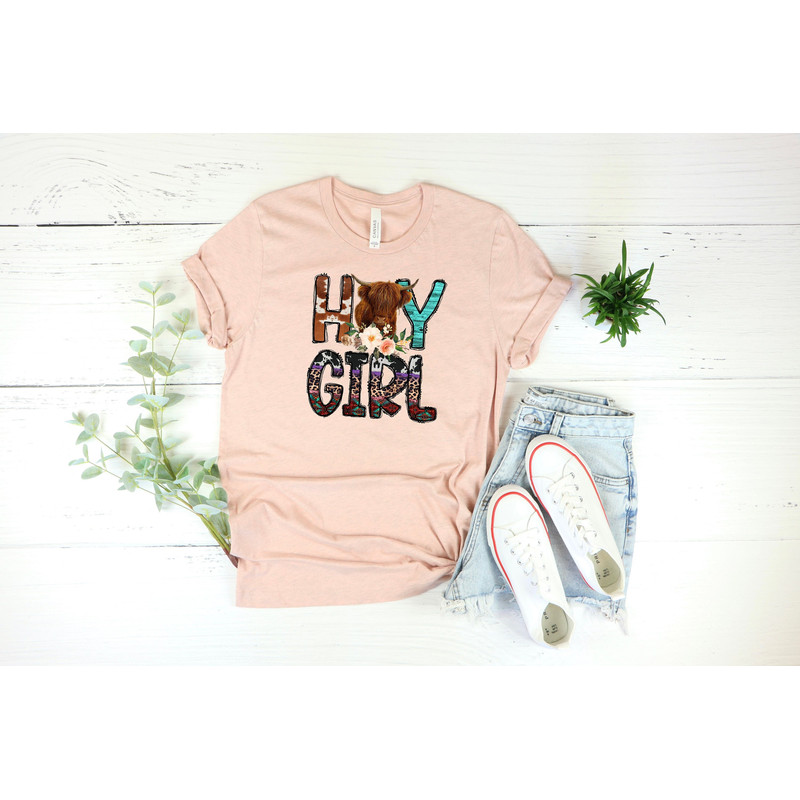 HAY GIRL shirt, Farm lover shirt, Highland Cow Shirt, Just girl who loves Cows shirt, Cow Lover Shirt, Cow Girl Shirt, gift for Mother,.jpg