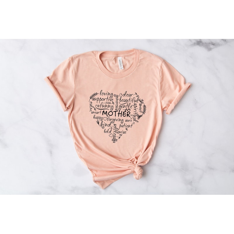 Heart Shape Mother Word Shirt, Mother's Day T-Shirt, Mother's Heart Shirt, Mother Shirt, Love Heart Shirt,Gift for Mother,Mothers Day Tshirt.jpg