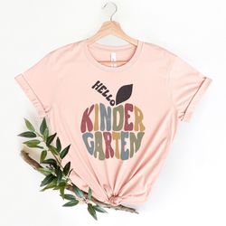 hello kindergarten apple shirt, kindergarten teacher shirt, hello kindergarten shirt kindergarten crew shirt, kindergart