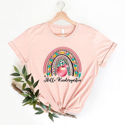 kindergarten teacher shirt, rainbow teacher shirt, hello kindergarten shirt kindergarten crew shirt, kindergarten teache