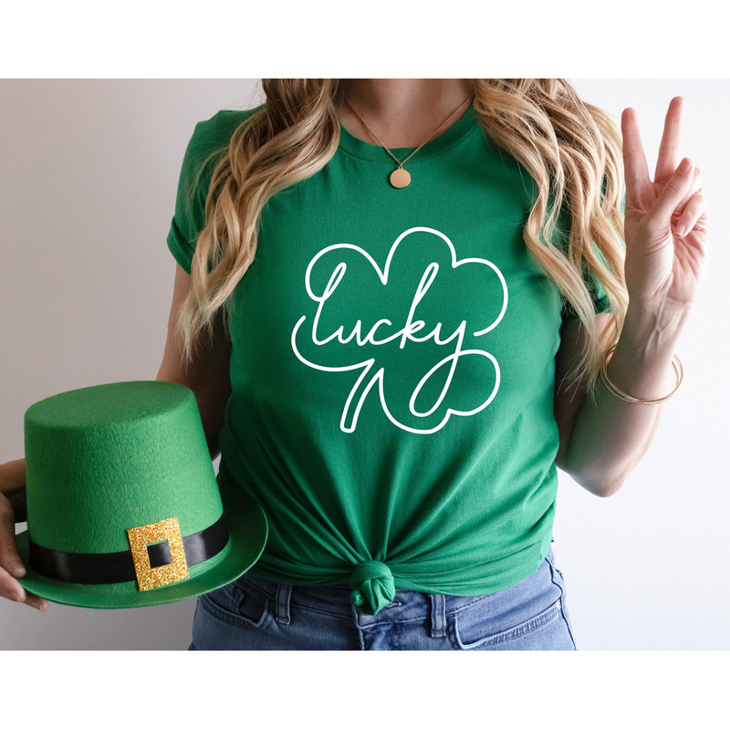 Lucky St. Patrick's Day Shirt, Lucky Clover Shirt, St. Patricks Day Shirt, Shamrock Lucky Shirt, Four Leaf Clover, Shamrock, Irish Tshirt.jpg