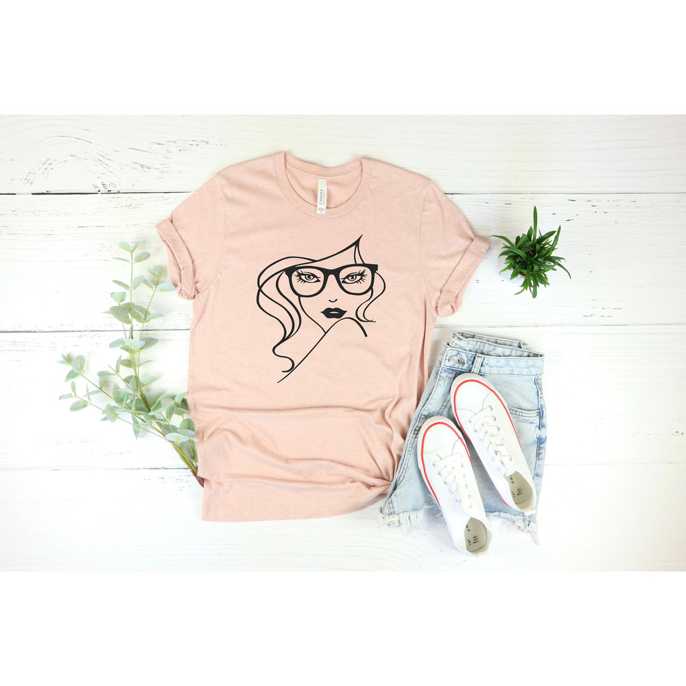 Model girl shirt, Cute Lady Modelling face shirt, Woman style model, silhouette shirt, woman design, gift for her, girlfriend gift womens.jpg