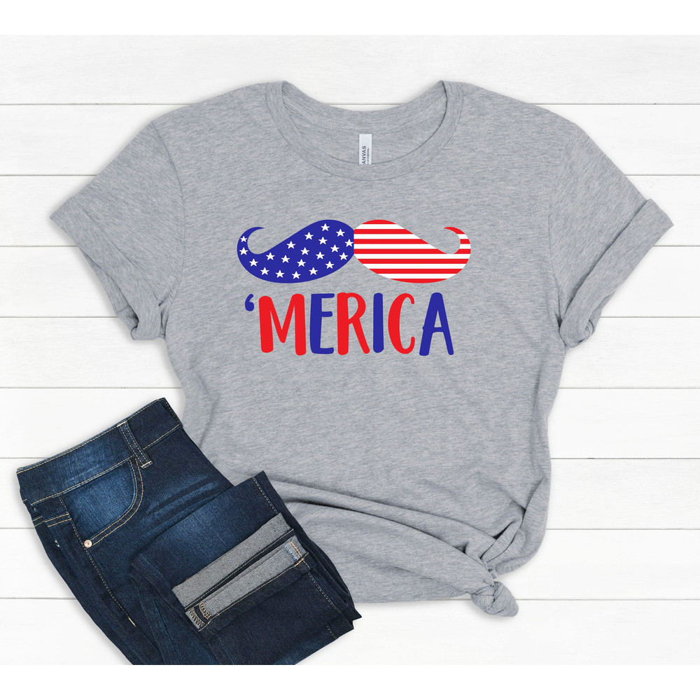 Mustache 'Merica T-shirt, 4th Of July T-shirt, Freedom Tee, Independence Day Shirt, Fourth Of July Shirt, Patriotic Shirt.jpg