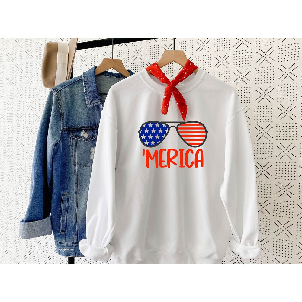 4th of July Sweatshirt, Merica Glasses Sweatshirt, America Shirt, Fourth of July, Merica, Freedom,Flags,USA,Crewneck Sweatshirt,Memorial Day.jpg